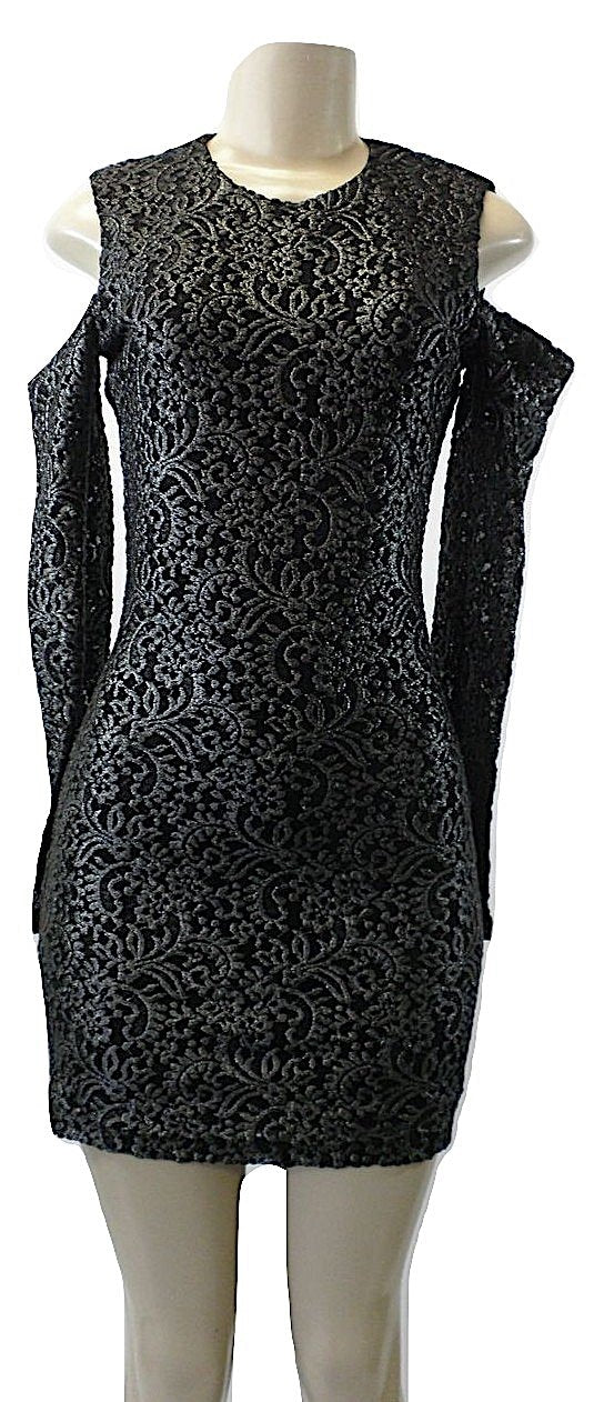 Aqua Gunmetal Cutout Shoulder Dress - Size Small - New With Tags - The Fashion Foundation
