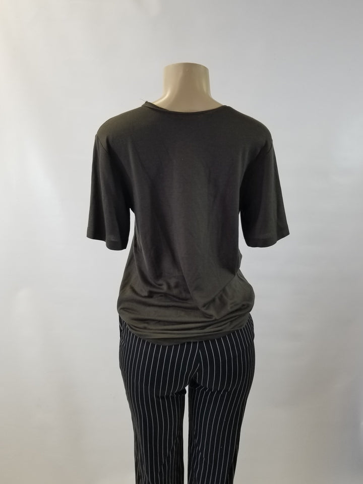 Laura Delman Green Short Sleeve Top - Size 4 - Donated From The Designer - The Fashion Foundation