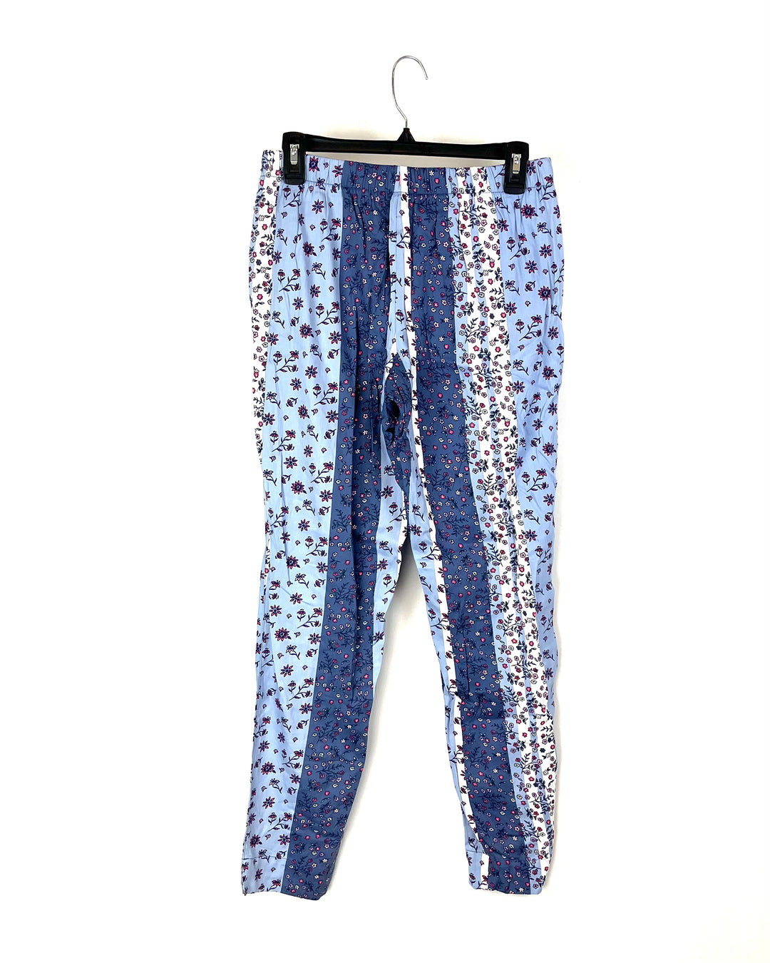 Blue And White Floral Pajama Pants - Small