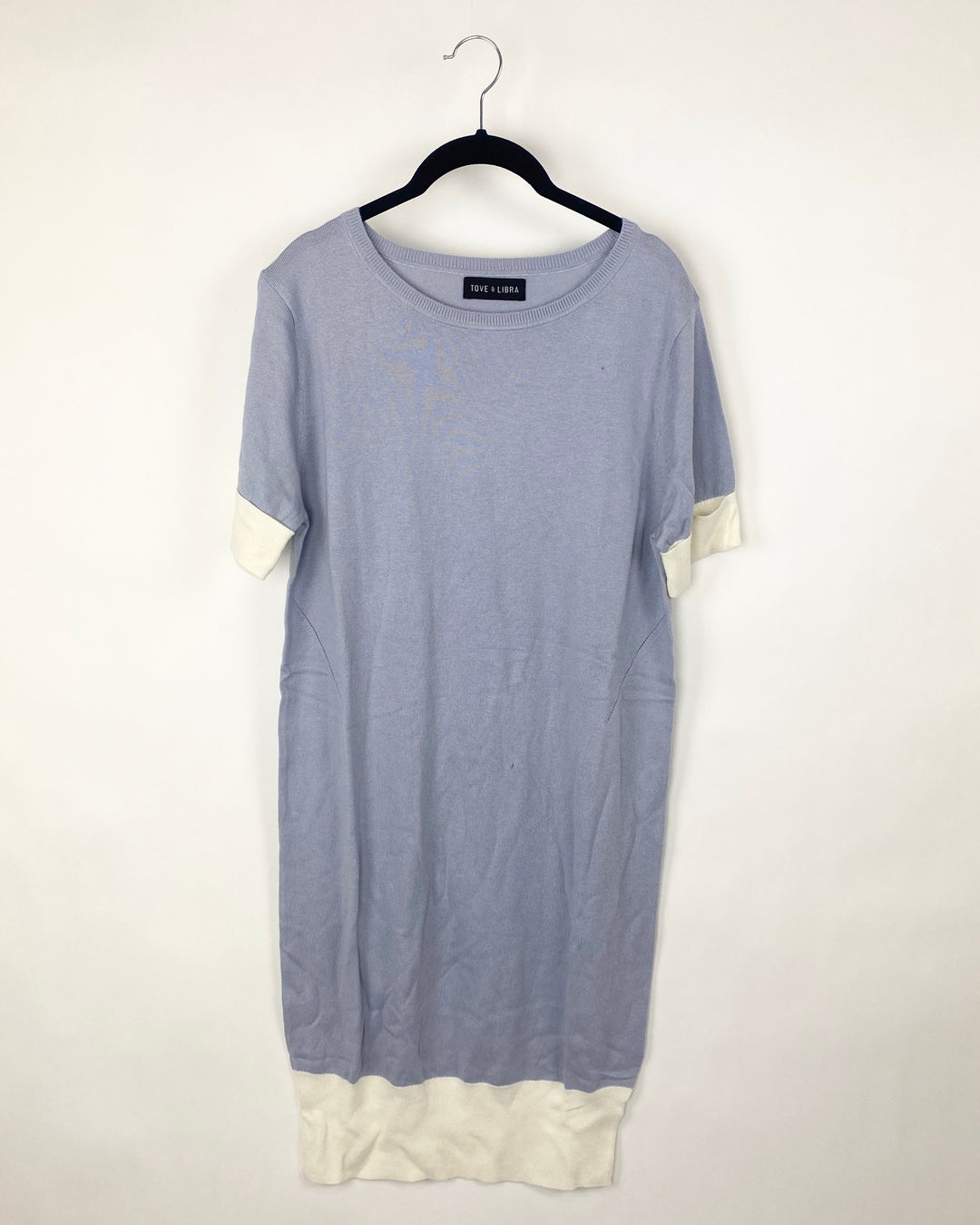 Light Blue Color Block Shift Dress - Extra Small