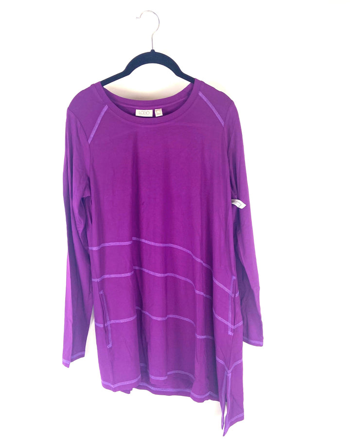 Asymmetrical Cut Purple Top- Size 6/8