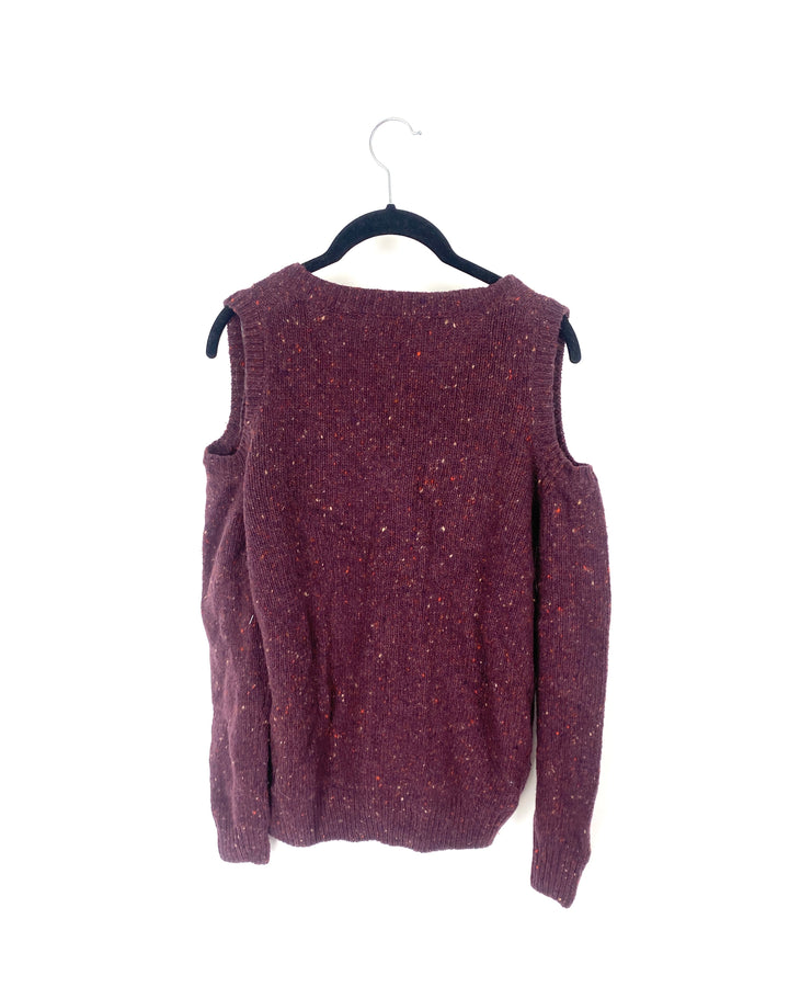 Purple Cold Shoulder Sweater - Extra Extra Small and Extra Small