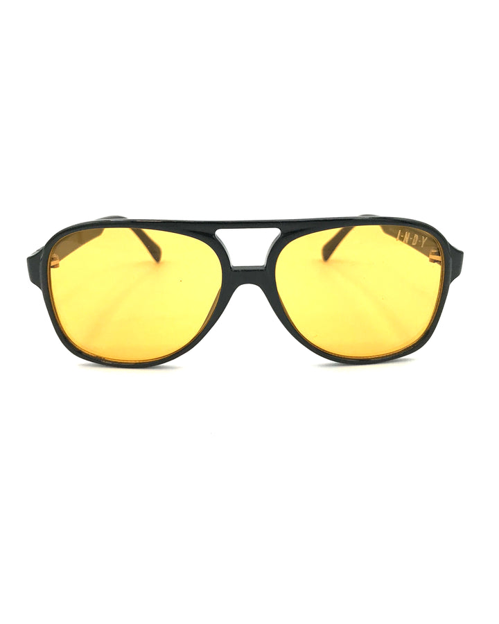 Amber and Black Aviator Sunglasses