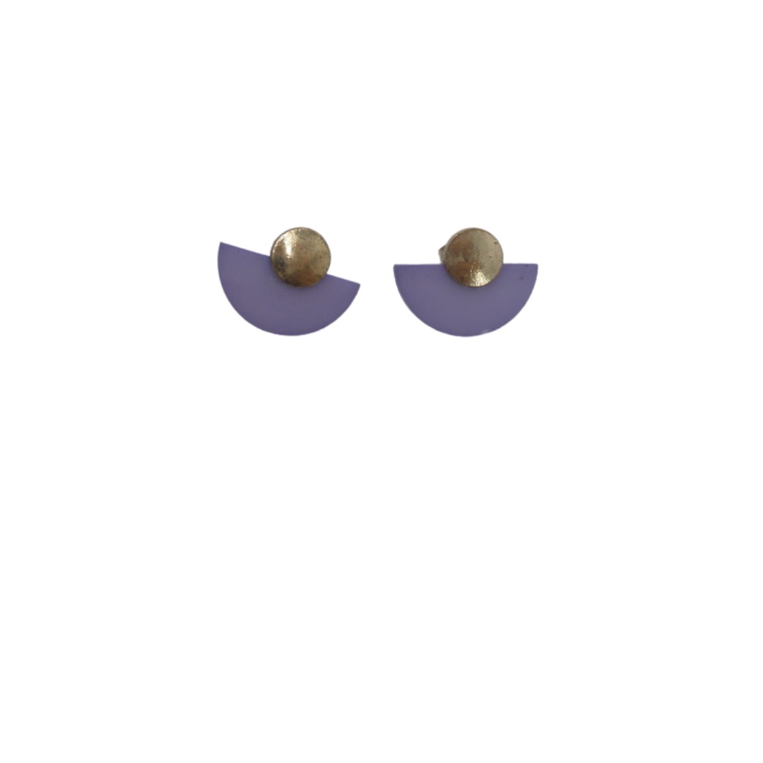 Light Purple Semi Circle Stud Earrings - The Fashion Foundation - {{ discount designer}}