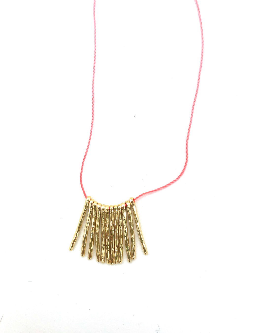 Gold Bar Charm String Necklace