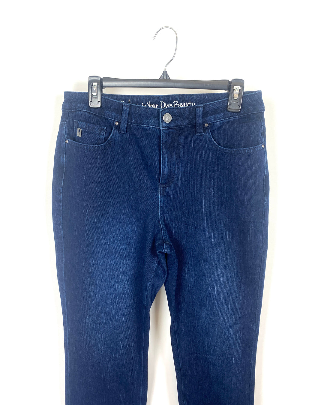 Dark Blue Wash Jeans With Tie-Dye Ends - Size 6/8