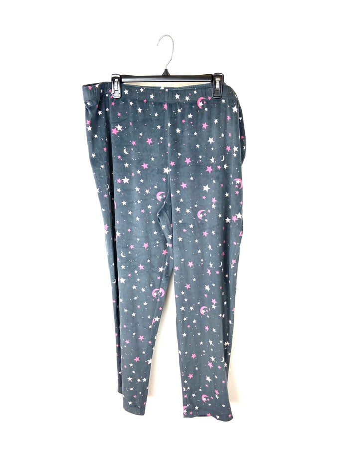 Grey Star and Moon Pajama Pants - 2X