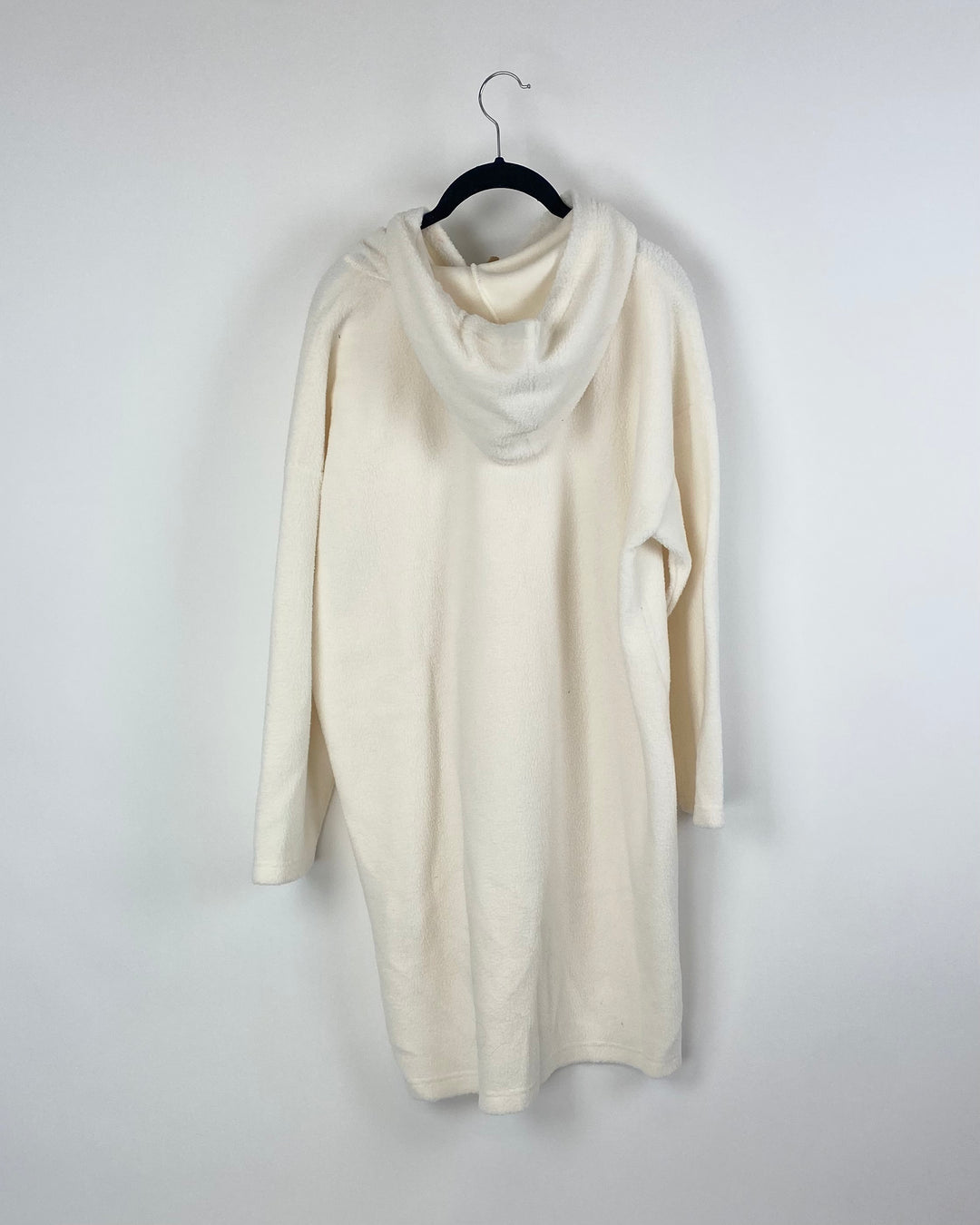 Cream Sherpa Oversized Long Pullover - Small