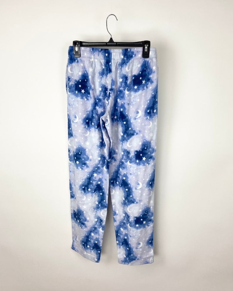 Blue And White Galaxy Pajama Pants - Small