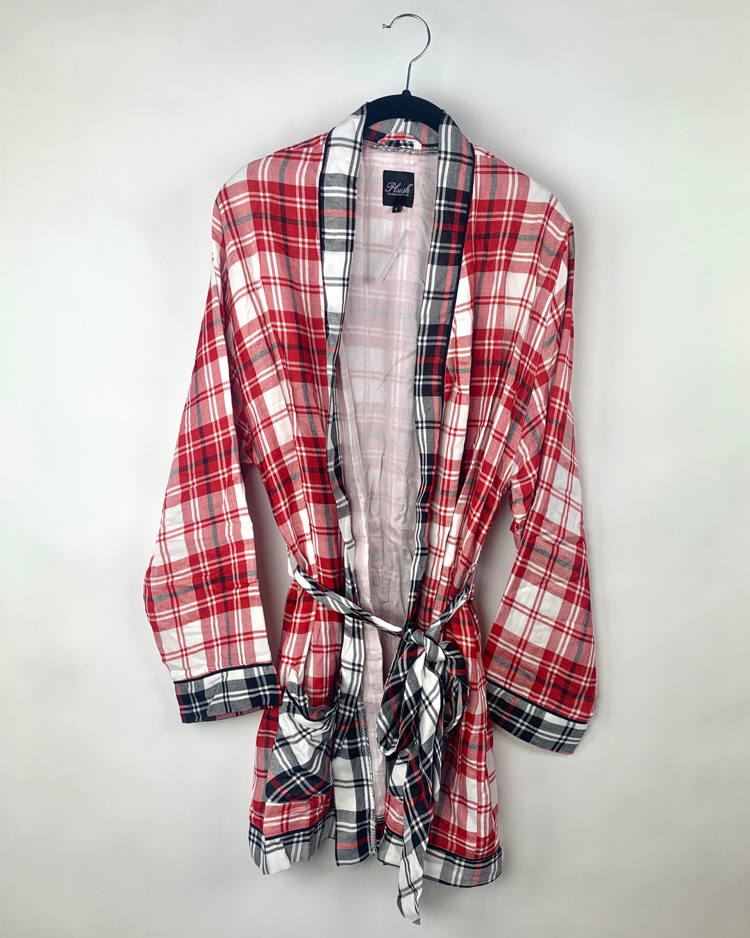 Red and Black Plaid Robe - Size Small
