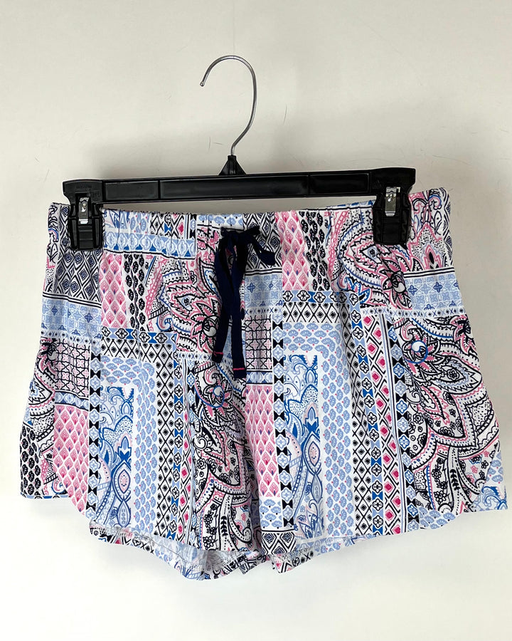 Pink And Blue Sleepwear Shorts - Small