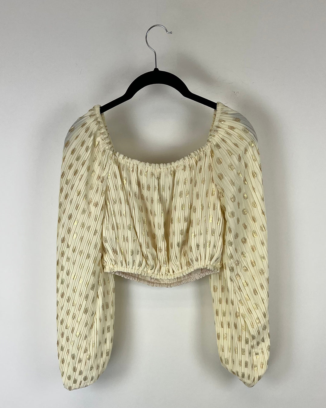 Cream And Gold Off The Shoulder Top - Size 0 - 18