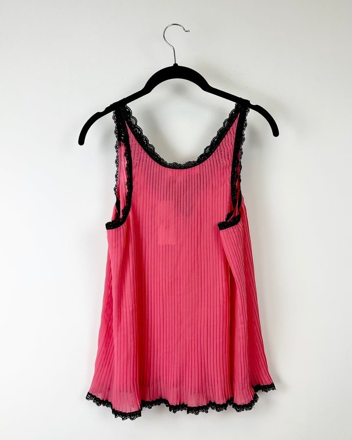 Pink Pleated Sleep Top -  Small