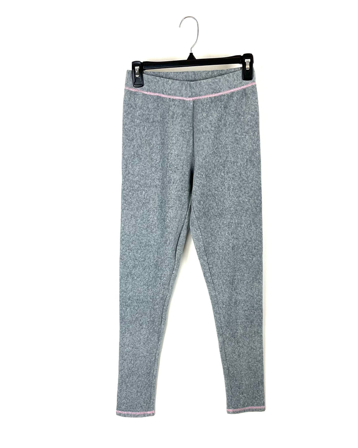 Grey and Pink Fleece Pants - Small