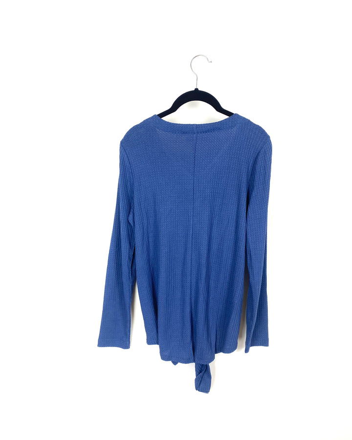 Slate Blue Waffle Knit Top - Small/Medium