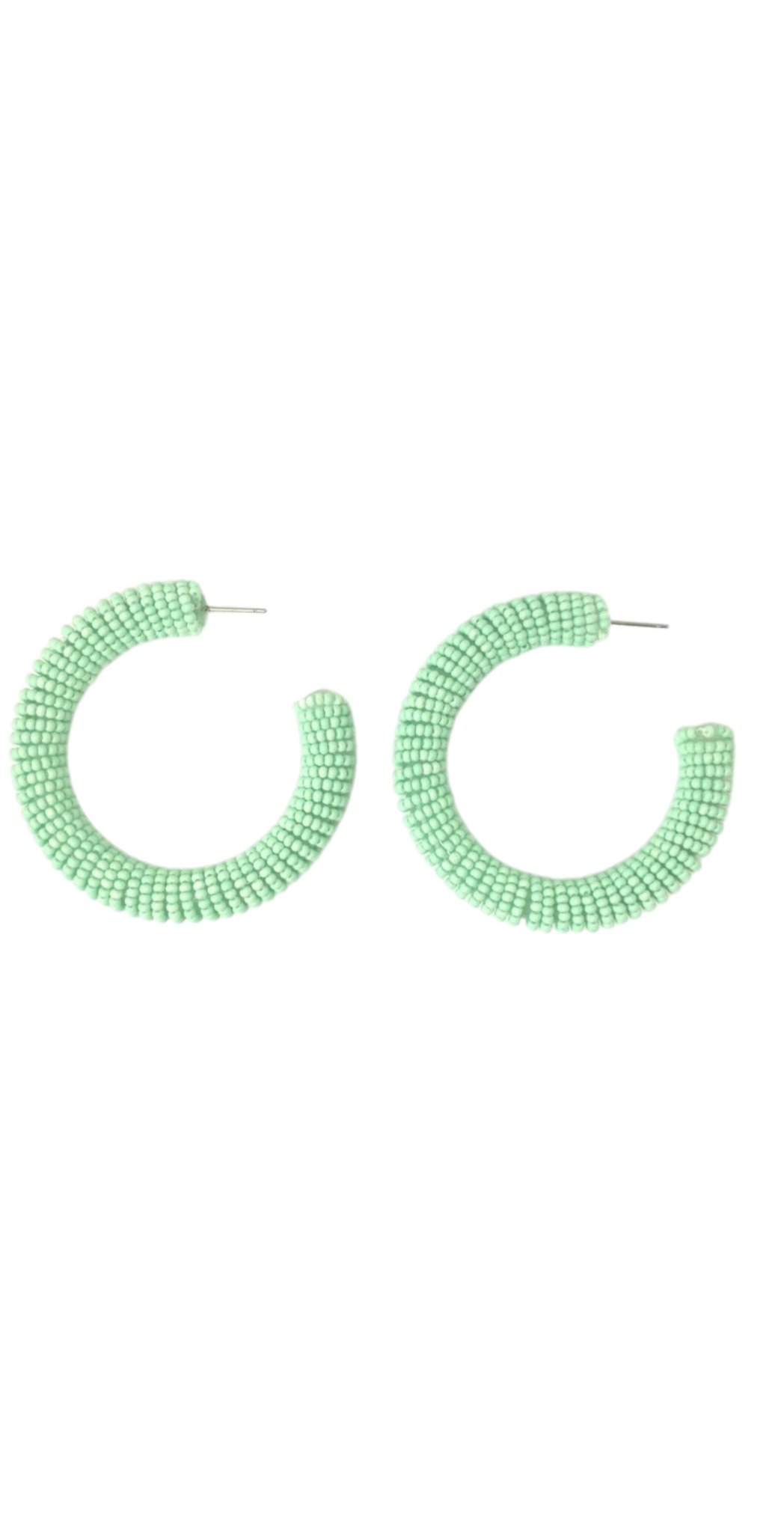 Turquoise Beaded Hoops - The Fashion Foundation - {{ discount designer}}