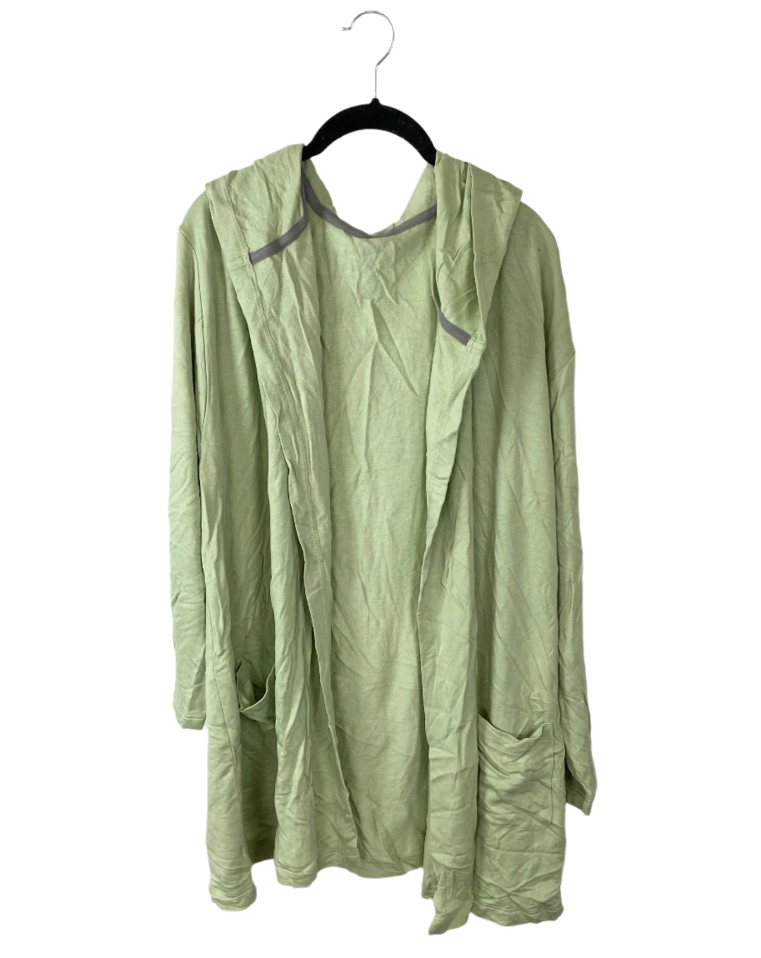 Olive Green Hooded Cardigan - 1X