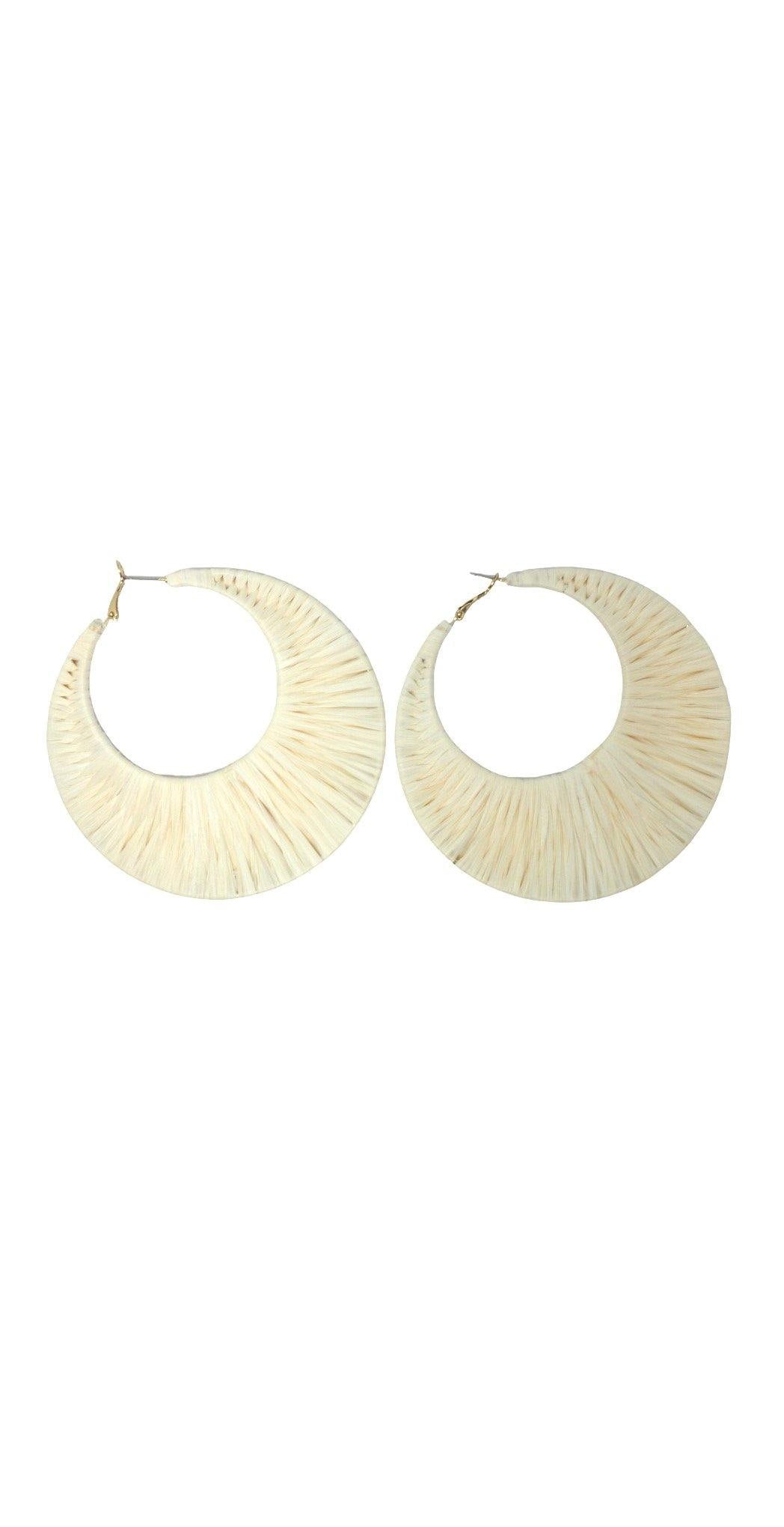 Large Ivory Circle Earrings - The Fashion Foundation - {{ discount designer}}