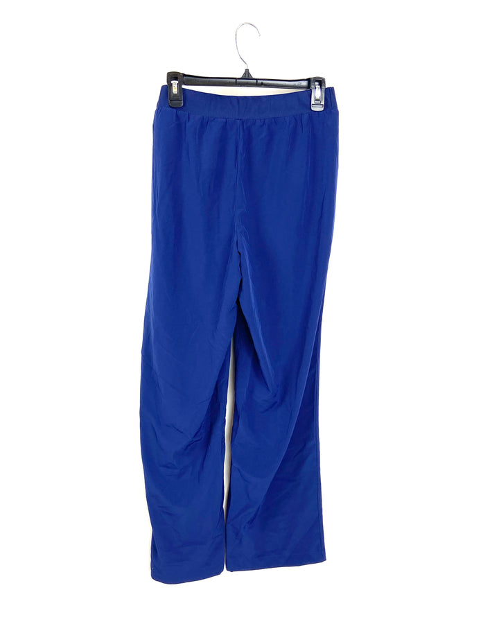 Navy Blue Straight Leg Windbreaker Pants - Small