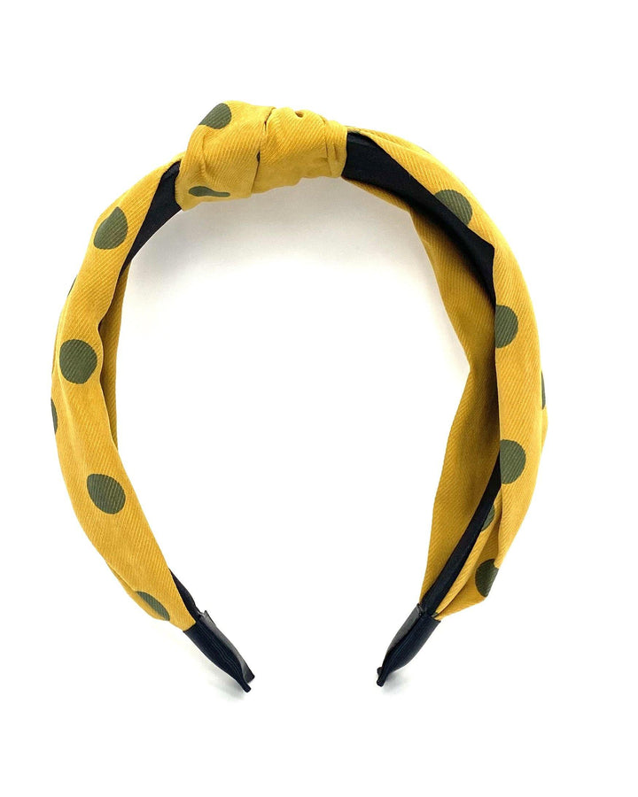 Mustard Yellow Polka Dot Headband - The Fashion Foundation - {{ discount designer}}