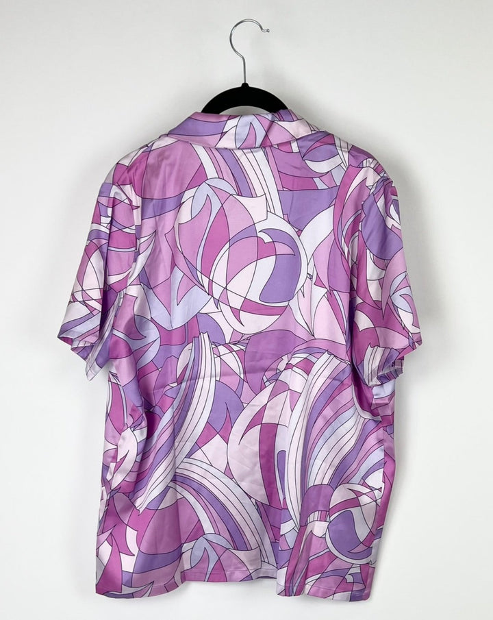 Purple and Pink Abstract Top - Small/Medium and Medium/Large