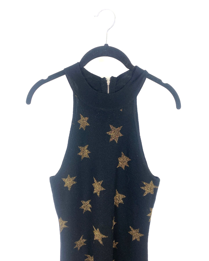 Black Knit Star Dress - Small