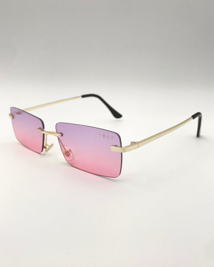 Pink, Purple and Gold Rectangular Sunglasses