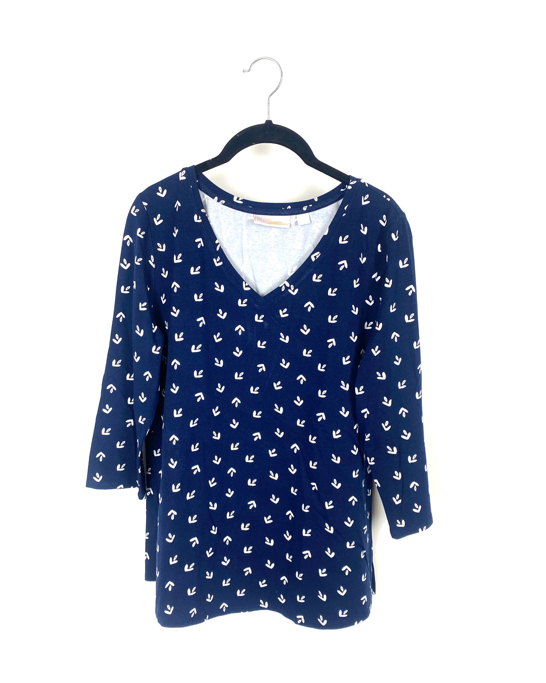 Blue And White Printed Top - Small/Medium