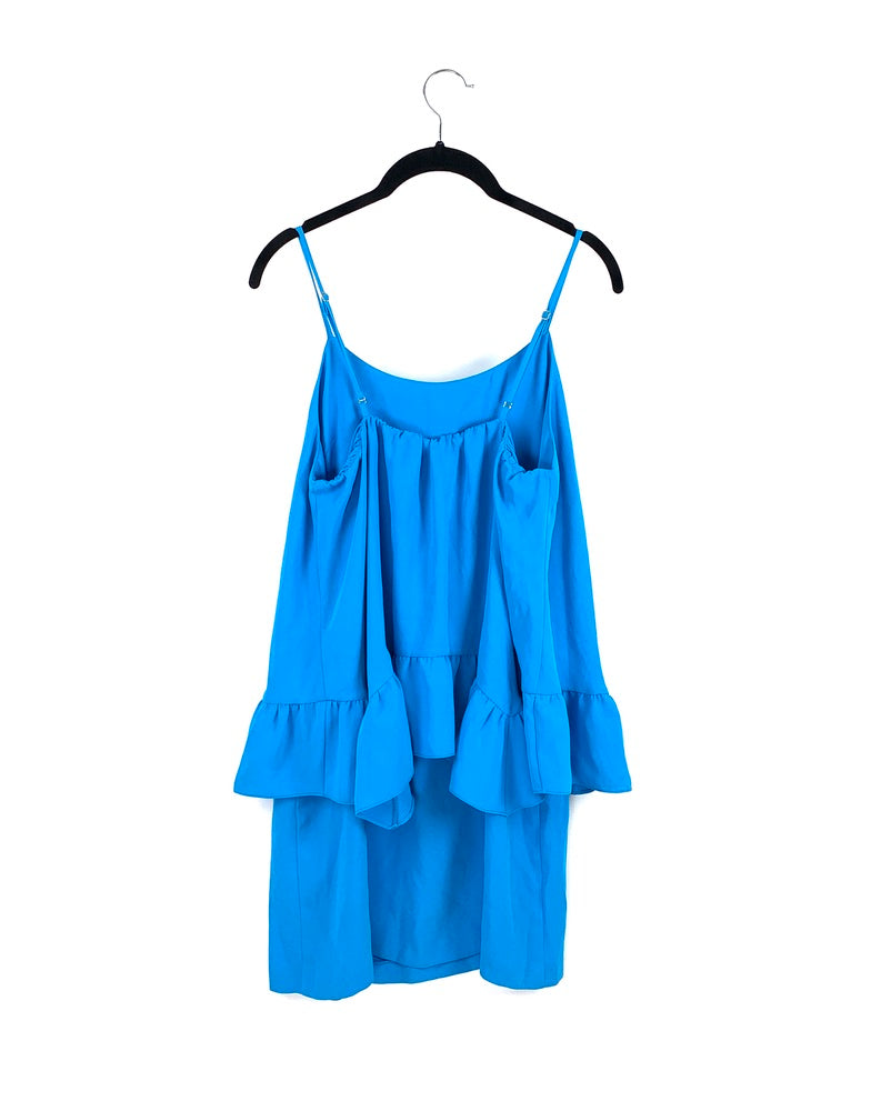 Bright Blue Ruffle Dress - Small