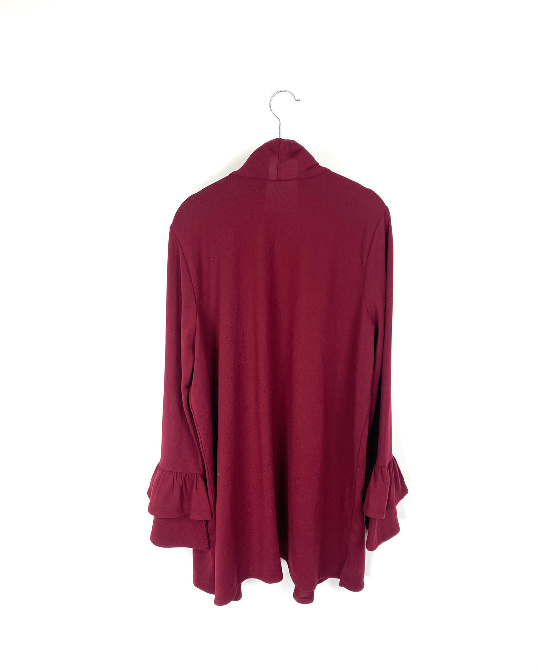 Red Ruffled Sleeve Cardigan - Large/Extra Large