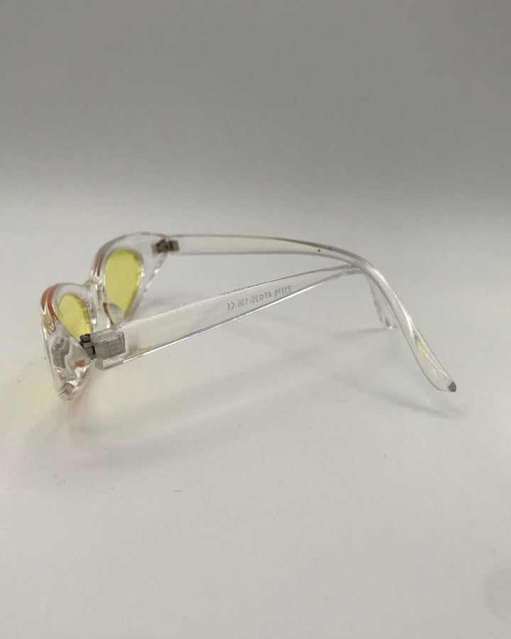 Translucent and Yellow Slim Lens Sunglasses