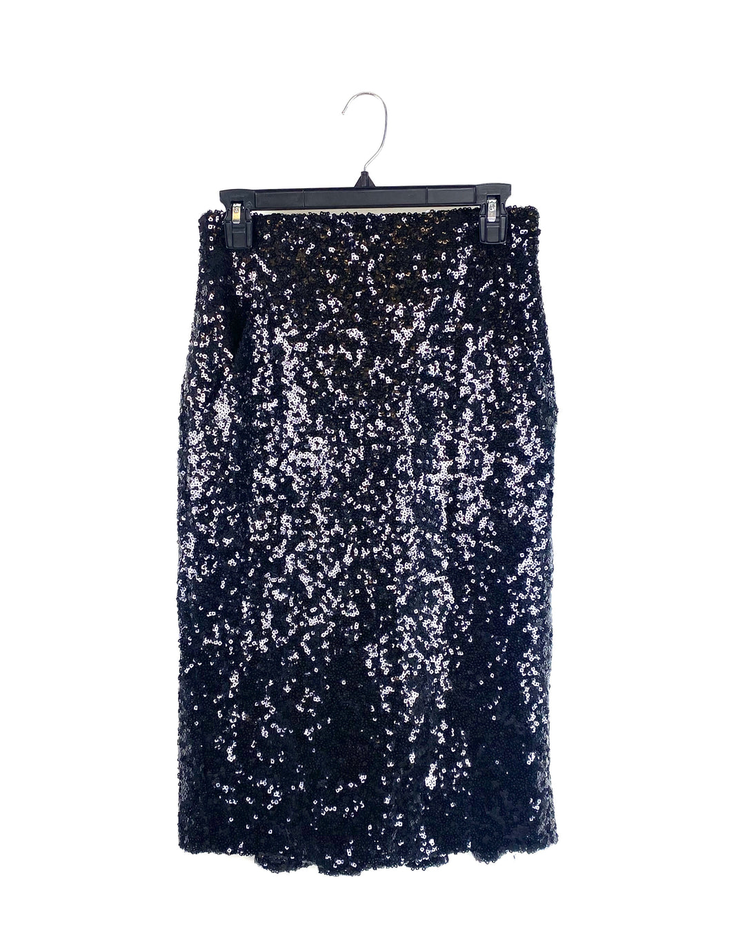 Black Fitted Sequin Skirt - Size 4