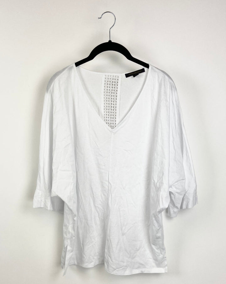 White Short Sleeve Top - Small