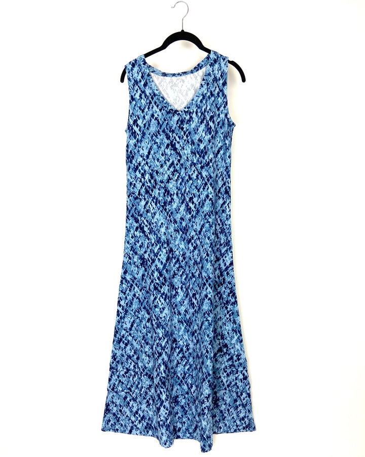 Abstract V-Neck Maxi Dress - 1X