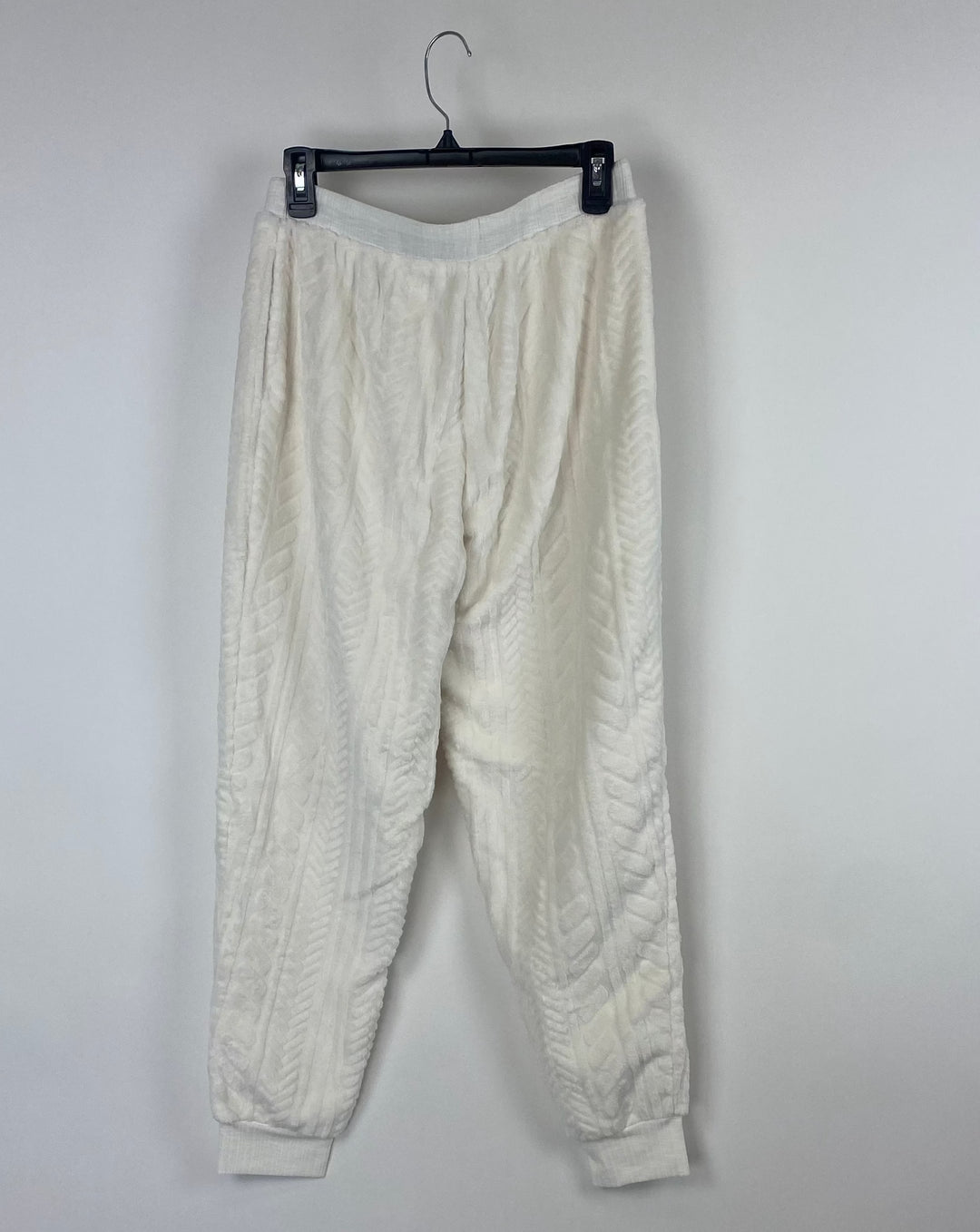White Fleece Pants - Small