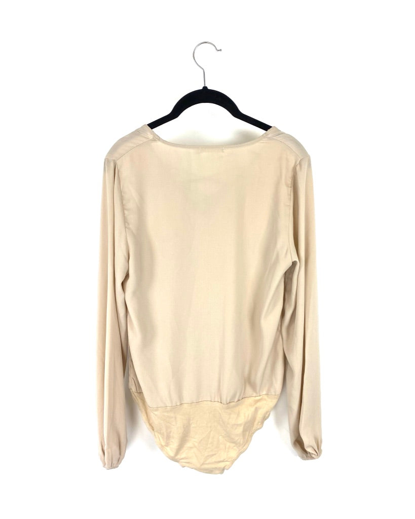 Beige Long Sleeve Bodysuit - Medium