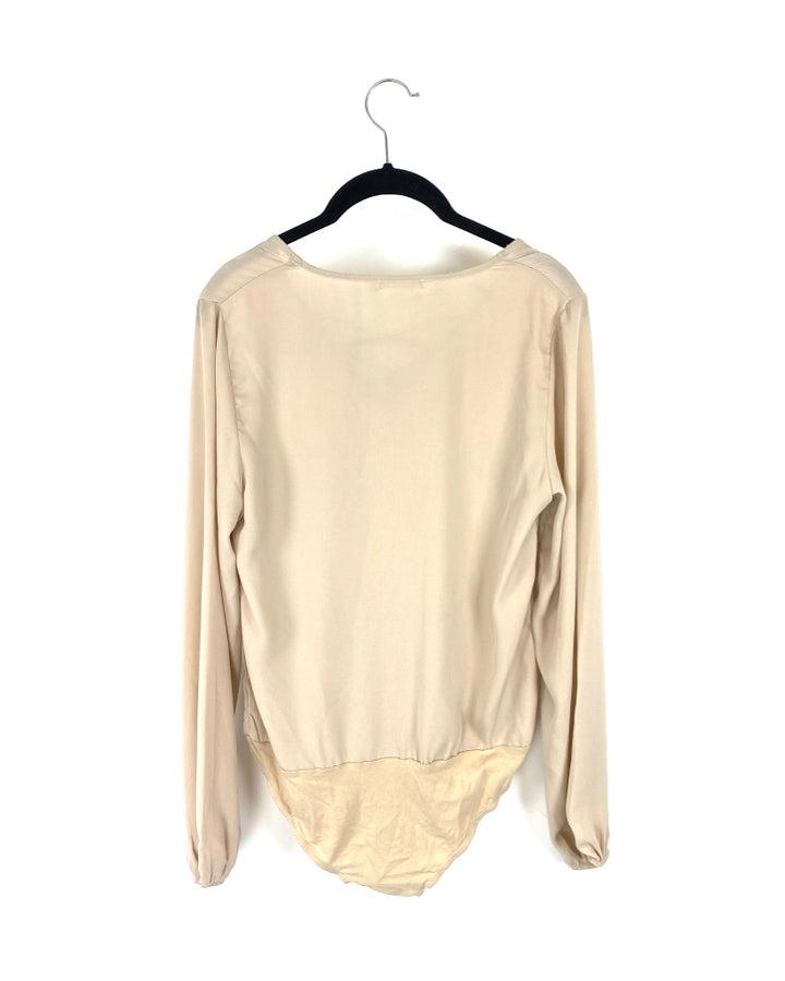 Beige Long Sleeve Bodysuit - Medium