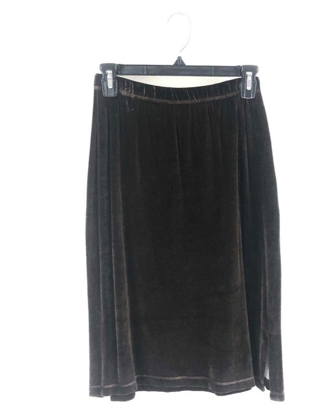 Brown Velvet Skirt - Medium