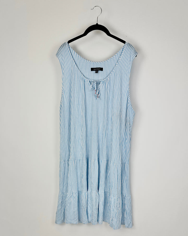 Blue Vertical Striped Dress - 2x