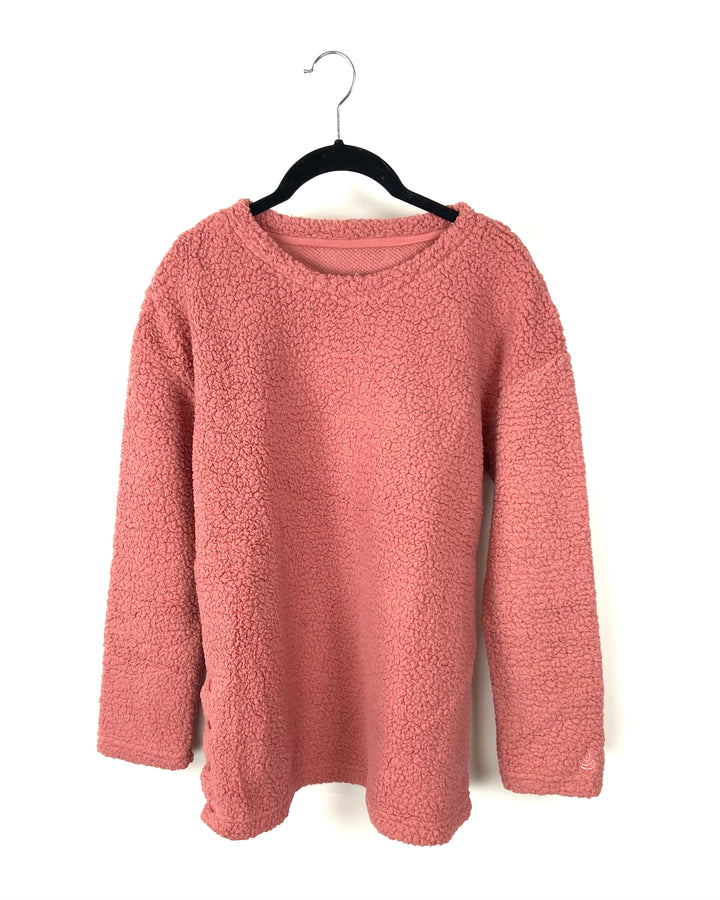 Pink Sherpa Crew Neck - Size 2/4 and 6/8