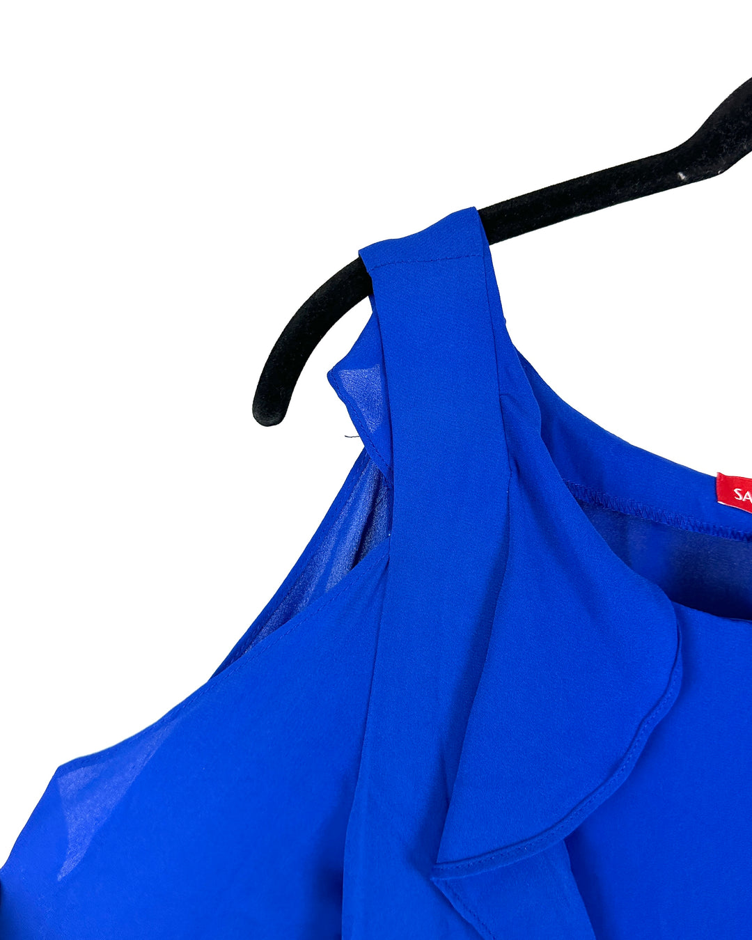 Ruffle Royal Blue Blouse - Extra Small