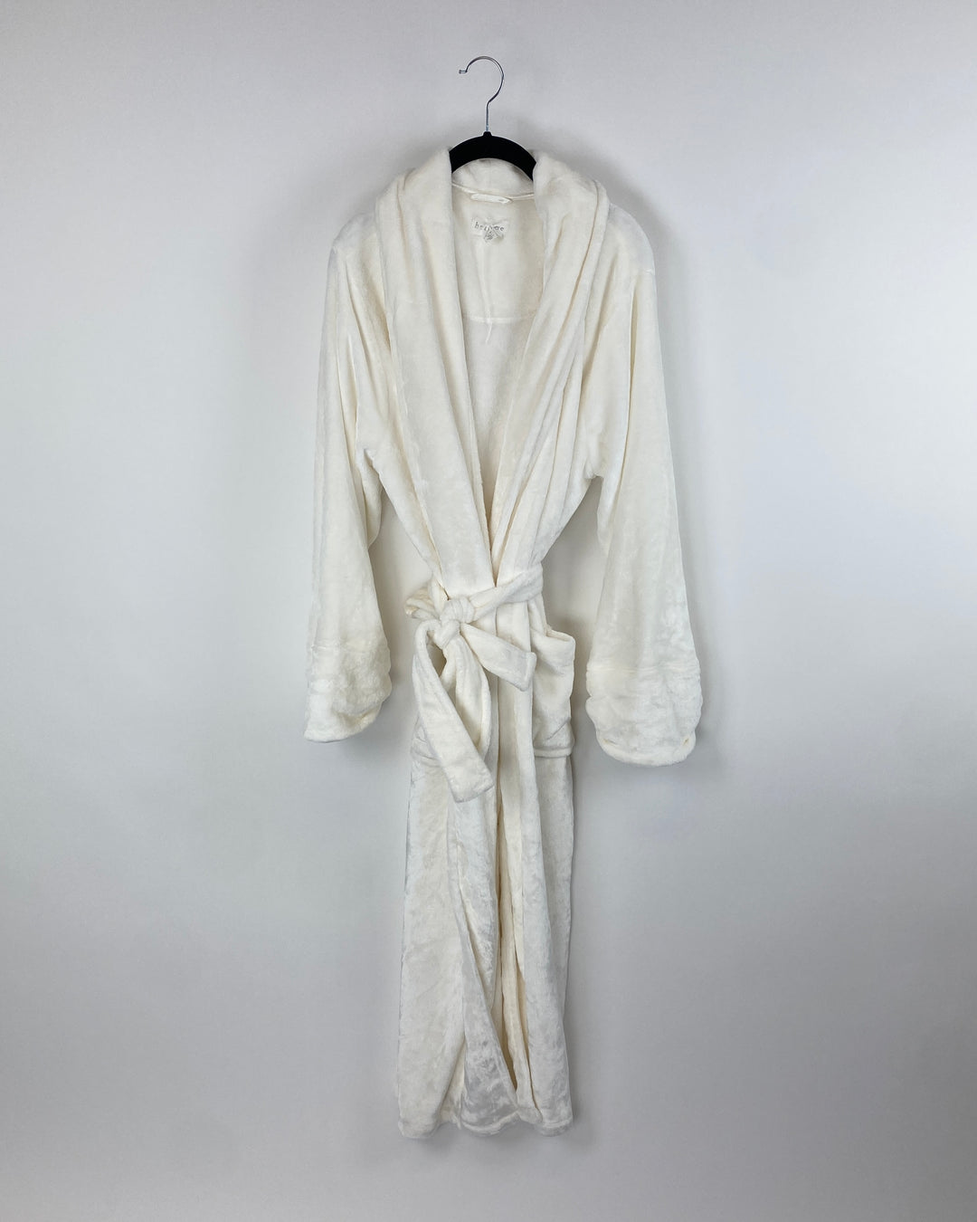 White Fuzzy Long Robe - Small