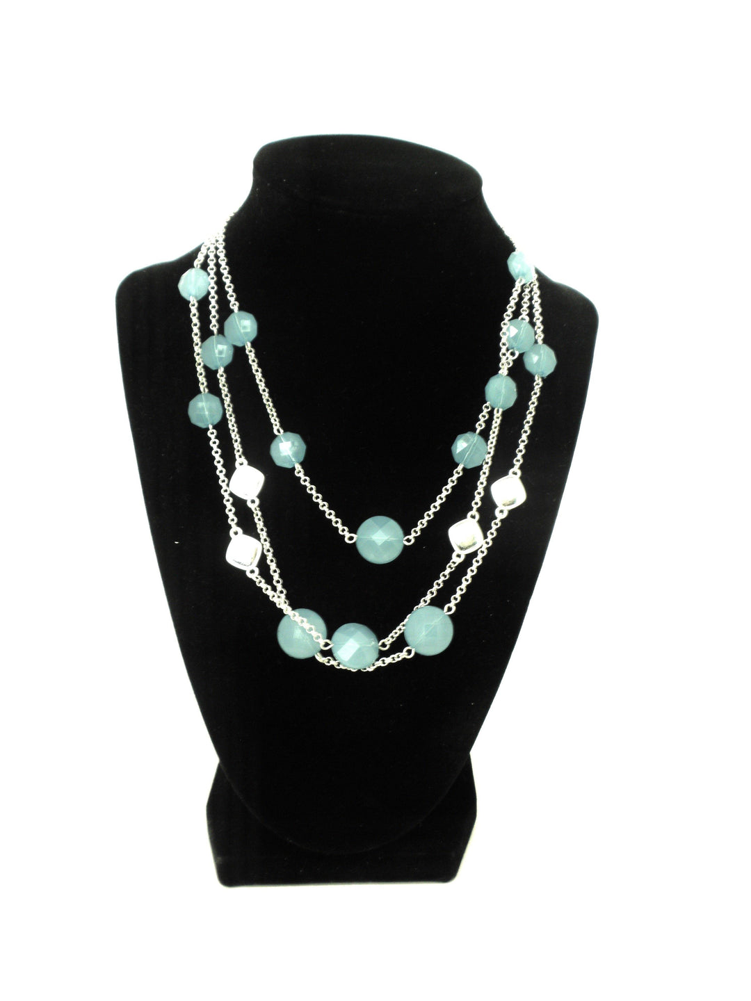 Necklace with Light Blue and Silver Gems - The Fashion Foundation - {{ discount designer}}