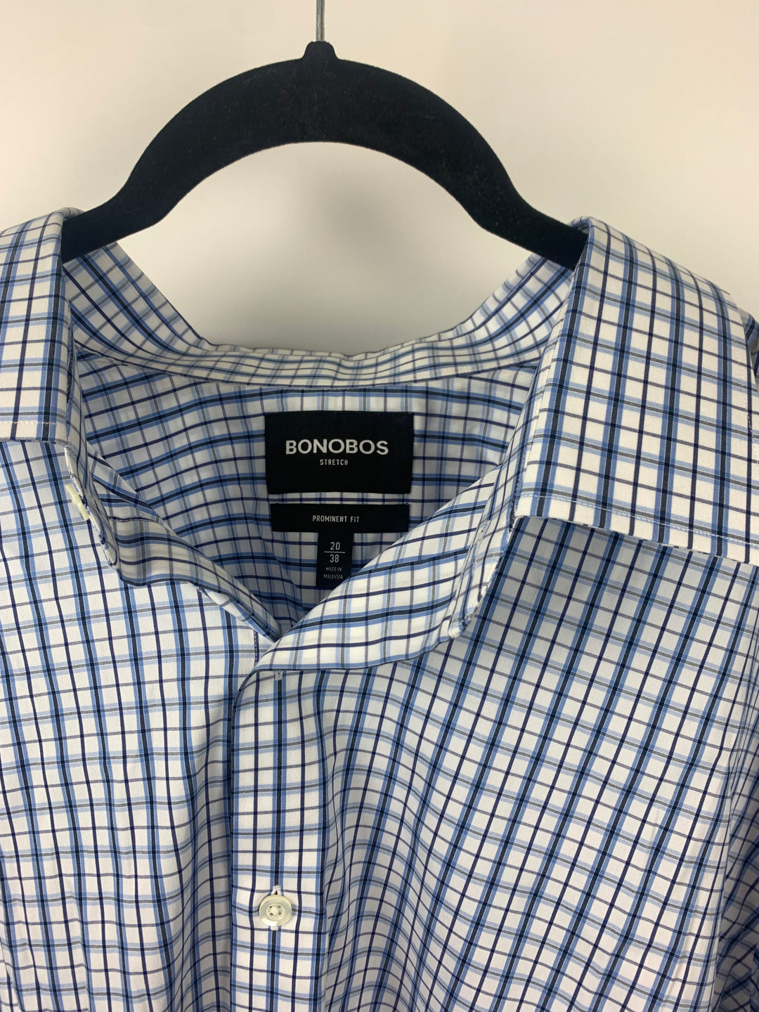 MENS Blue And White Long Sleeve Shirt - Size 20/38
