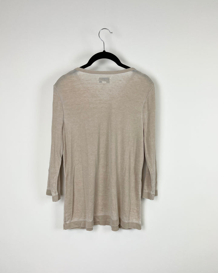 Tan Quarter Sleeve Top - Small