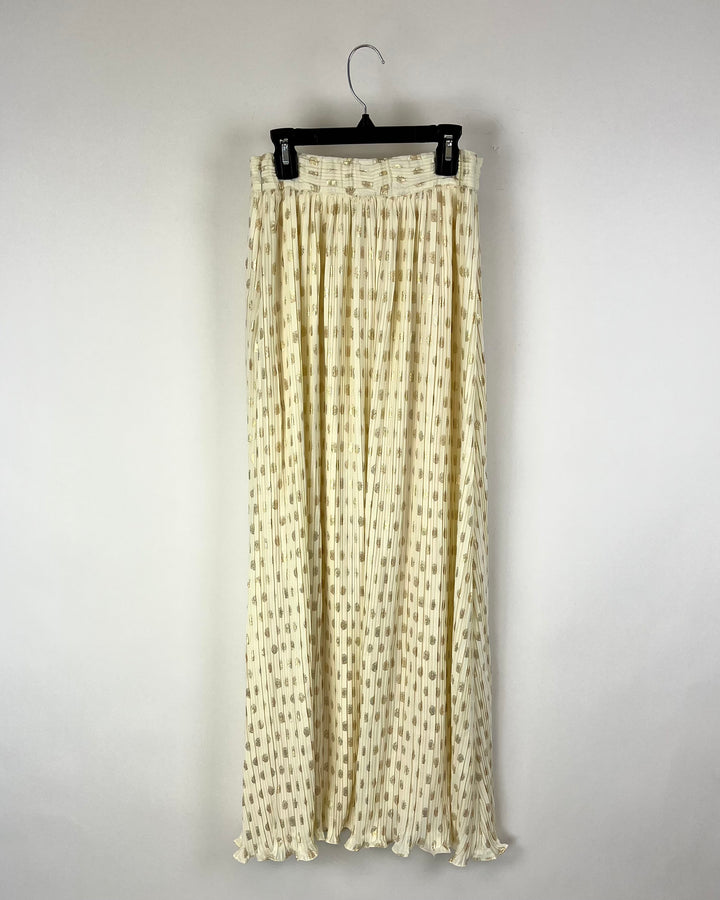 Cream And Gold Maxi Skirt - Size 00/0 and 0/2