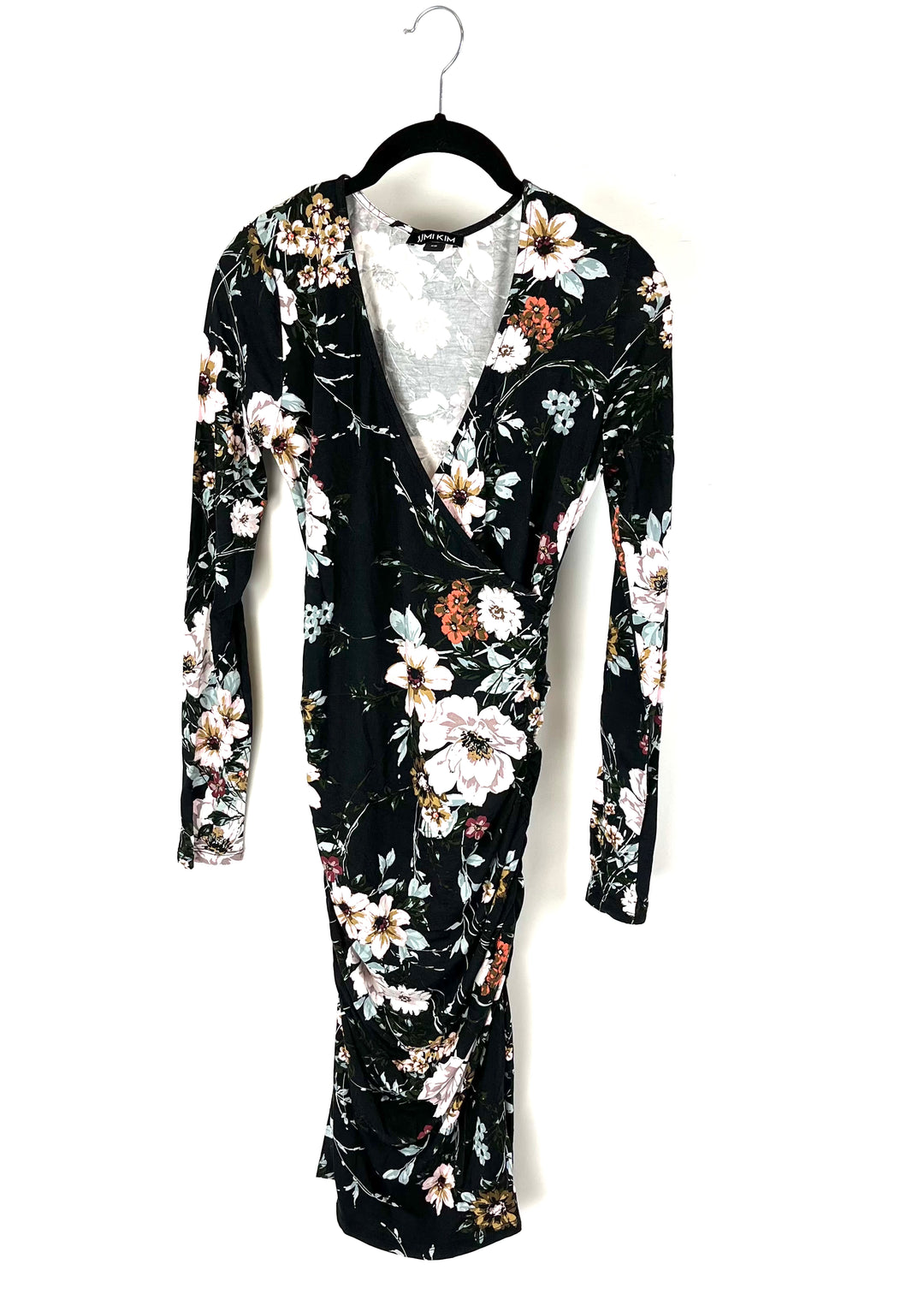 Long Sleeve Black Floral Print Dress - Extra Extra Small, Extra Small The Fashion Foundation Long Sleeve Black Floral Print Dress - Extra Extra Small, Extra Small The Fashion Foundation