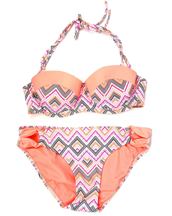 Coral Abstract Bikini- Medium