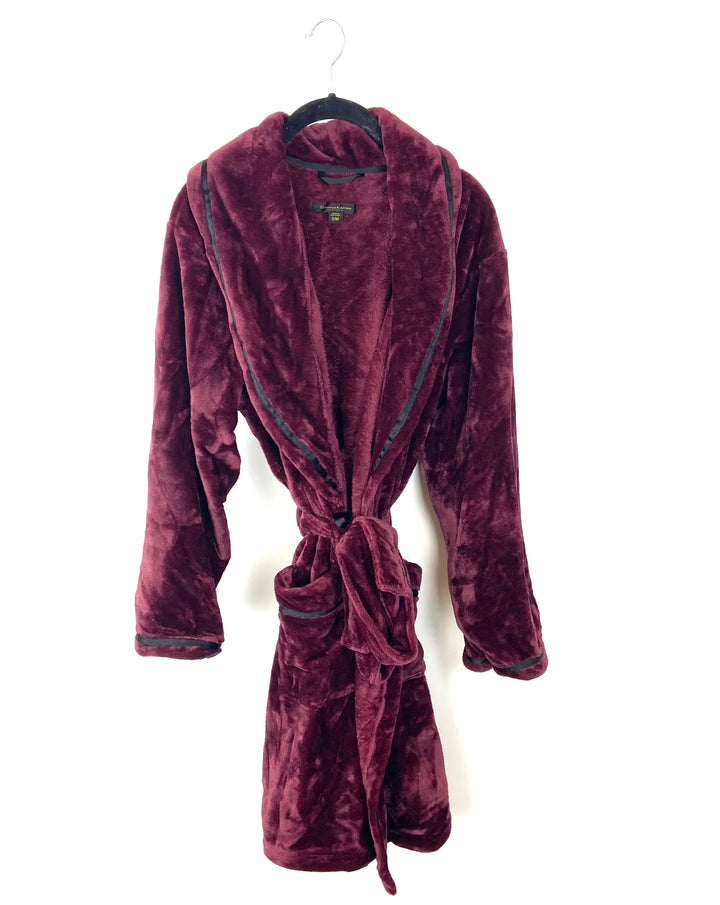 Dark Red Fleece Robe - Small/Medium
