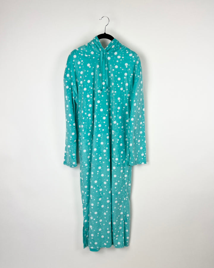 Teal And White Polkadot Nightgown - Size 6/8